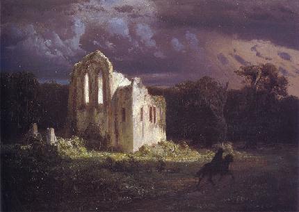 Ruins in a Moonlit Landscape by Arnold Böcklin