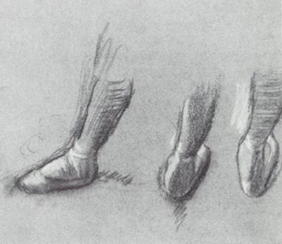 “Studies of Feet” by Edgar Degas